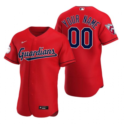Cleveland Guardians Custom Red Men's Nike 2022 Authentic Alternate MLB Jersey